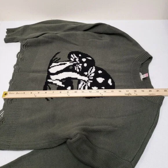 No Boundaries Womens Cropped Mushroom Sweater Size XXL Juniors 19 - Picture 9 of 9